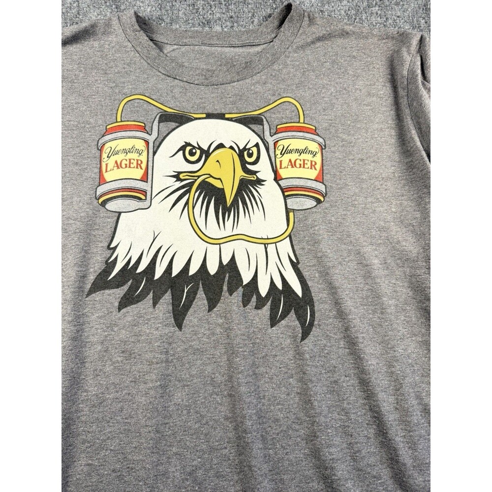 Yuengling Lager Beer T Shirt Eagle Beer Can Headphones Gray Graphic Tee No Size